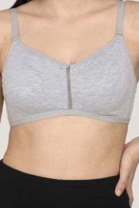 Zivame Everyday Double Layered Non Wired 3/4th Coverage T-Shirt Bra - Grey Melange — thumbnail 5